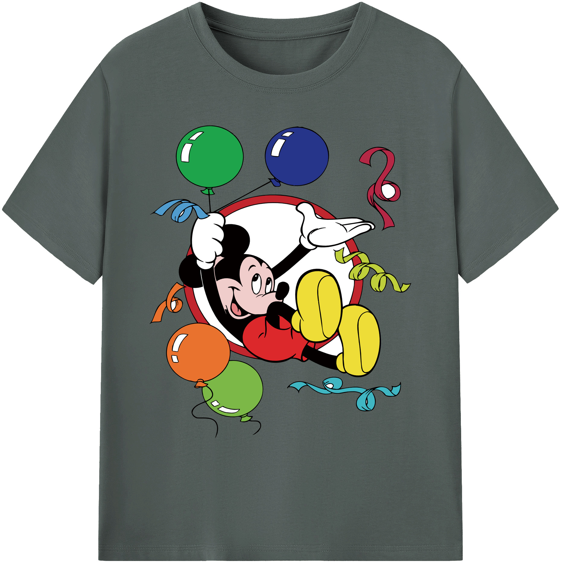 ミッキーマウス Mickey Mouse 綿100％ メンズ半袖Tシャツ｜肌触りやわらか＆通気性